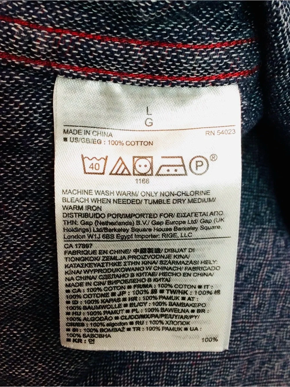 Banana Republic Red and Gray Plaid Button-Down Shirt